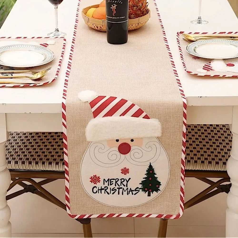 Table Runner Santa 69.5” New Holiday Christmas Decoration Festive Decor